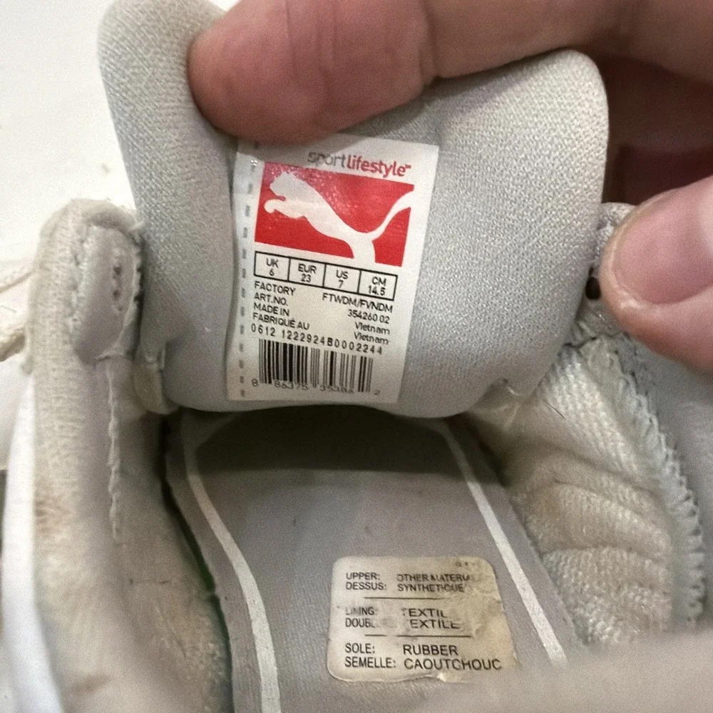 Puma Kinder Fit Size 7 White